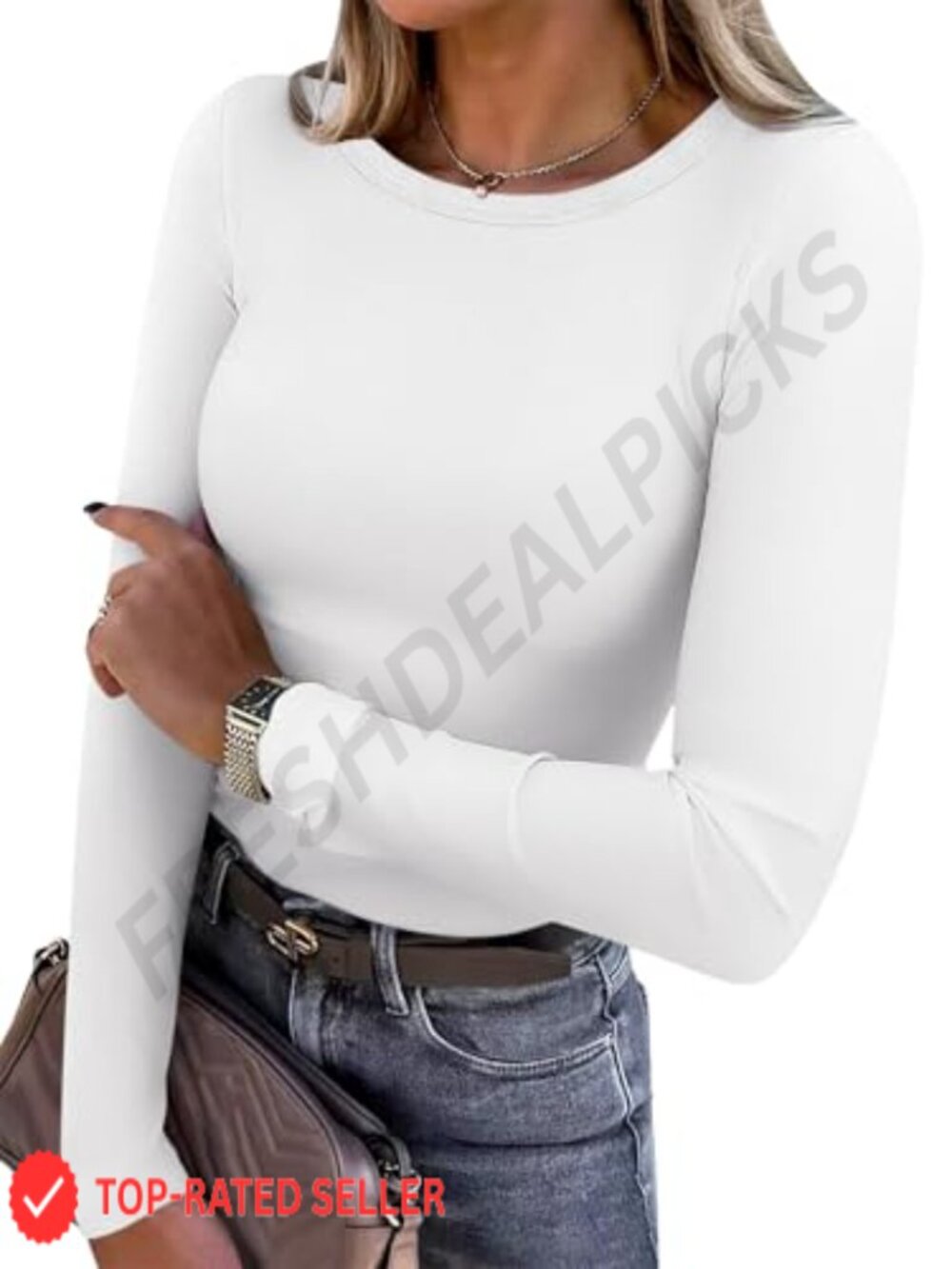 Fleece Lined Thermal Top Long Sleeve Crew Neck Base Layer Women